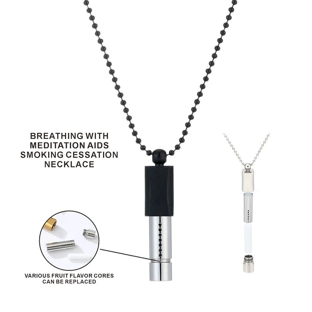 Meditation Whistle Necklace with Enhanced Breathing Resistance, Cotton Core Aromatherapy, and Stress Relief Accessory Gift
