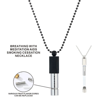Meditation Whistle Necklace with Enhanced Breathing Resistance, Cotton Core Aromatherapy, and Stress Relief Accessory Gift