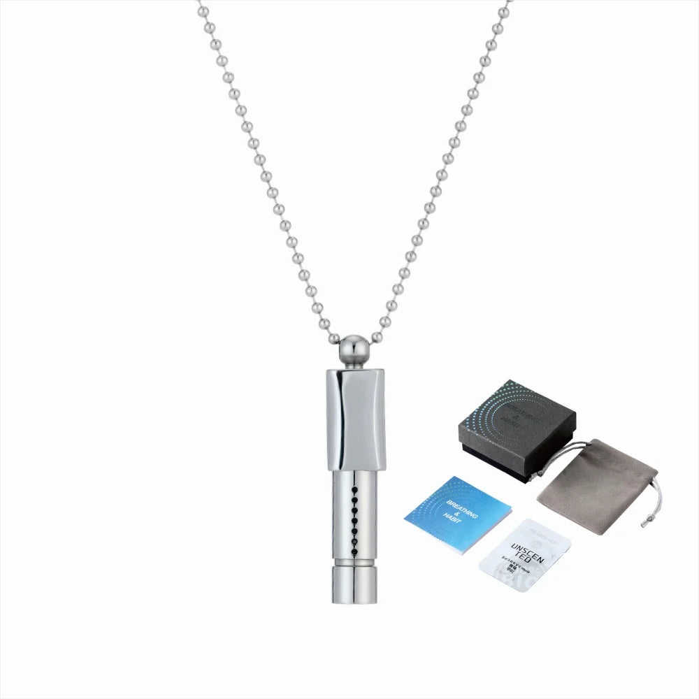 Meditation Whistle Necklace with Enhanced Breathing Resistance, Cotton Core Aromatherapy, and Stress Relief Accessory Gift