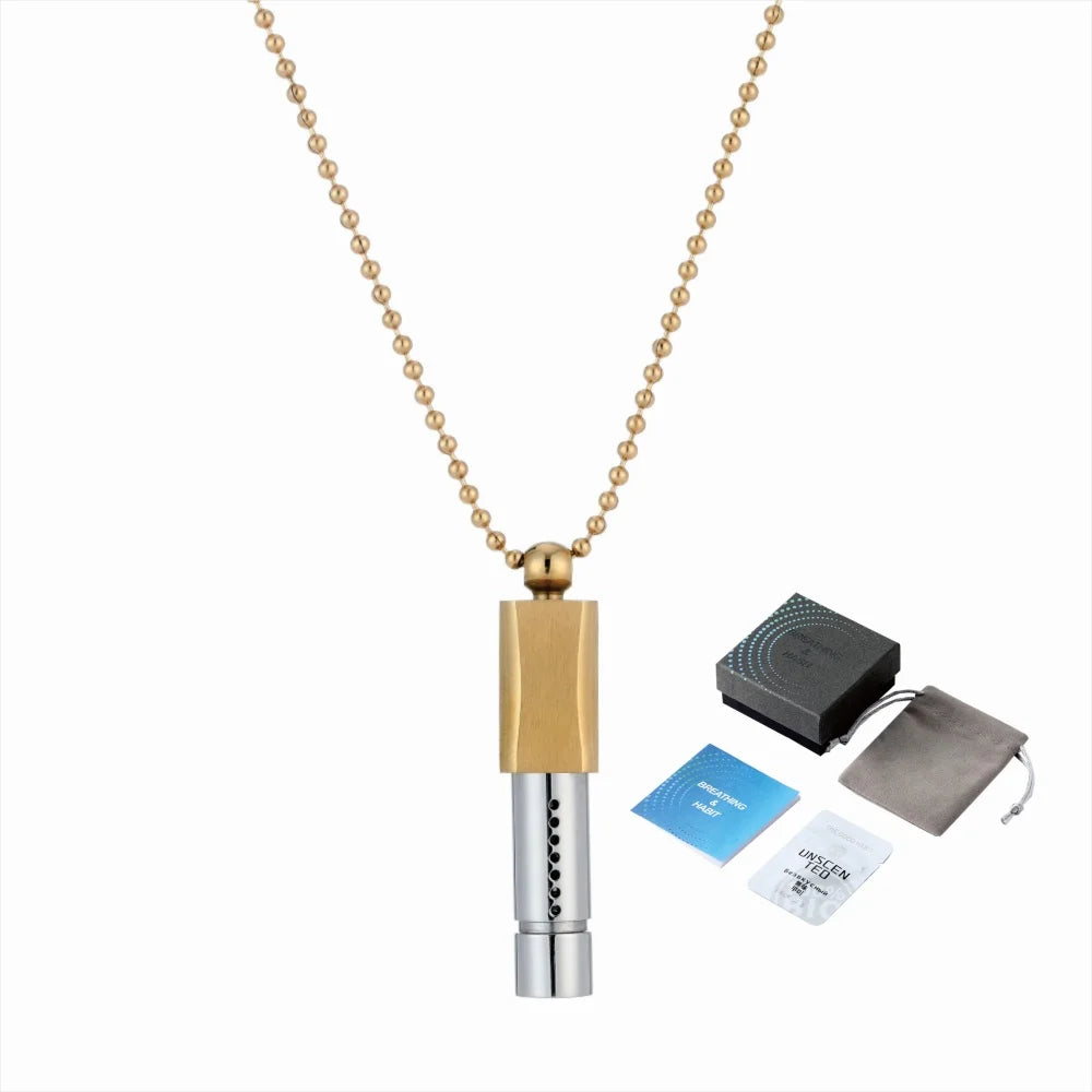 Meditation Whistle Necklace with Enhanced Breathing Resistance, Cotton Core Aromatherapy, and Stress Relief Accessory Gift