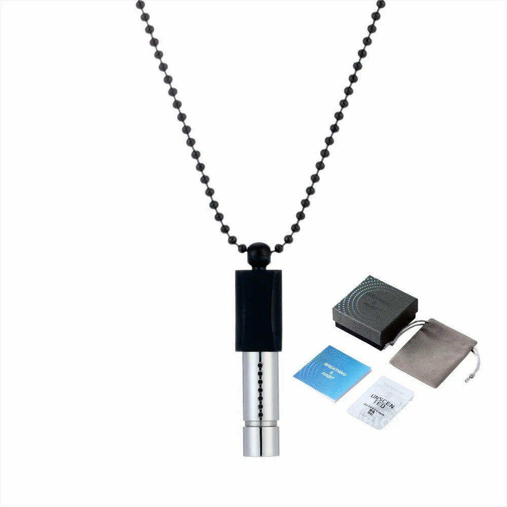 Meditation Whistle Necklace with Enhanced Breathing Resistance, Cotton Core Aromatherapy, and Stress Relief Accessory Gift