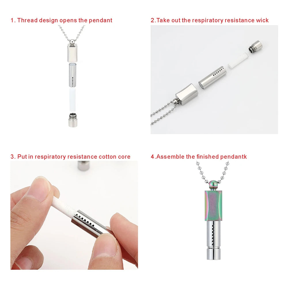 Meditation Whistle Necklace with Enhanced Breathing Resistance, Cotton Core Aromatherapy, and Stress Relief Accessory Gift