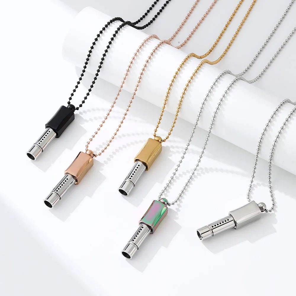 Meditation Whistle Necklace with Enhanced Breathing Resistance, Cotton Core Aromatherapy, and Stress Relief Accessory Gift